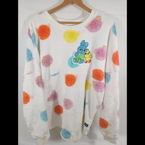 Disney Spirit Adult XL White Fuzzy Sulley Ducky Red Fleece - Picture 3 of 4